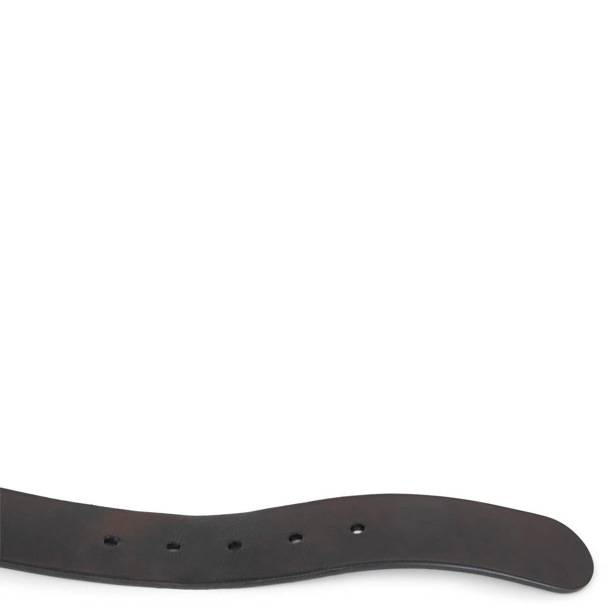 GUCCI black leather DOUBEL TIGER HEAD Belt 85 / 34 1