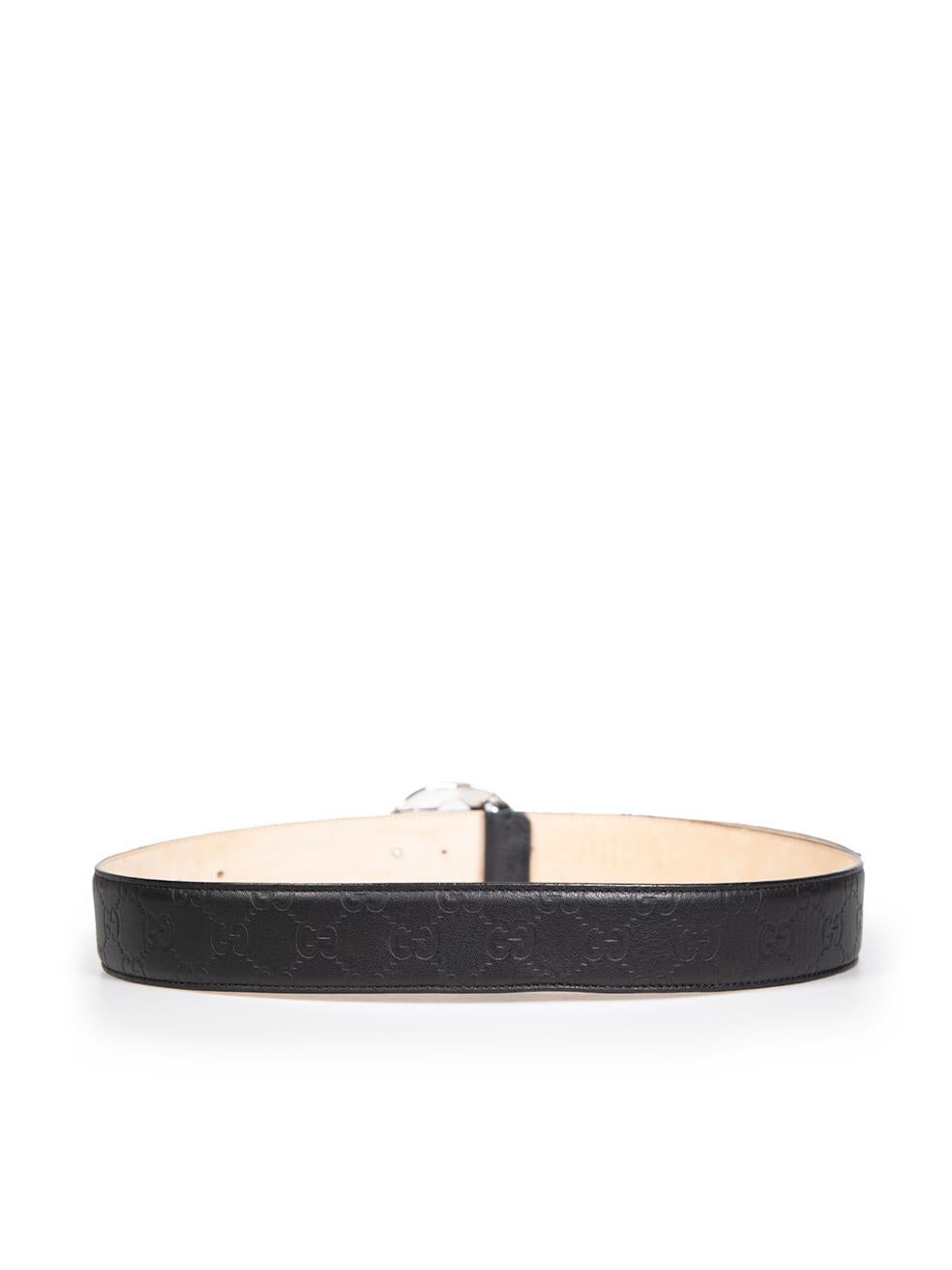 Gucci Black Leather Double G Buckle 65 Belt In Good Condition For Sale In London, GB