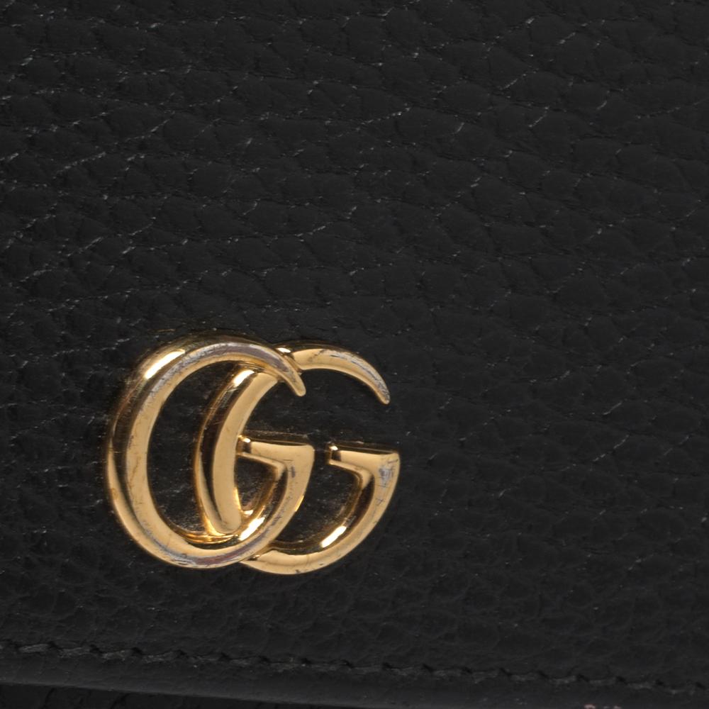 Gucci Black Leather Double G Continental Wallet 2