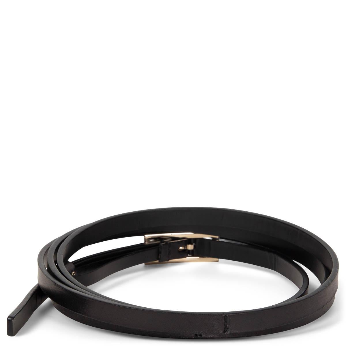 black skinny belt