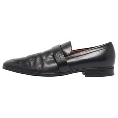 Gucci Black Leather Driver Loafers Size 41