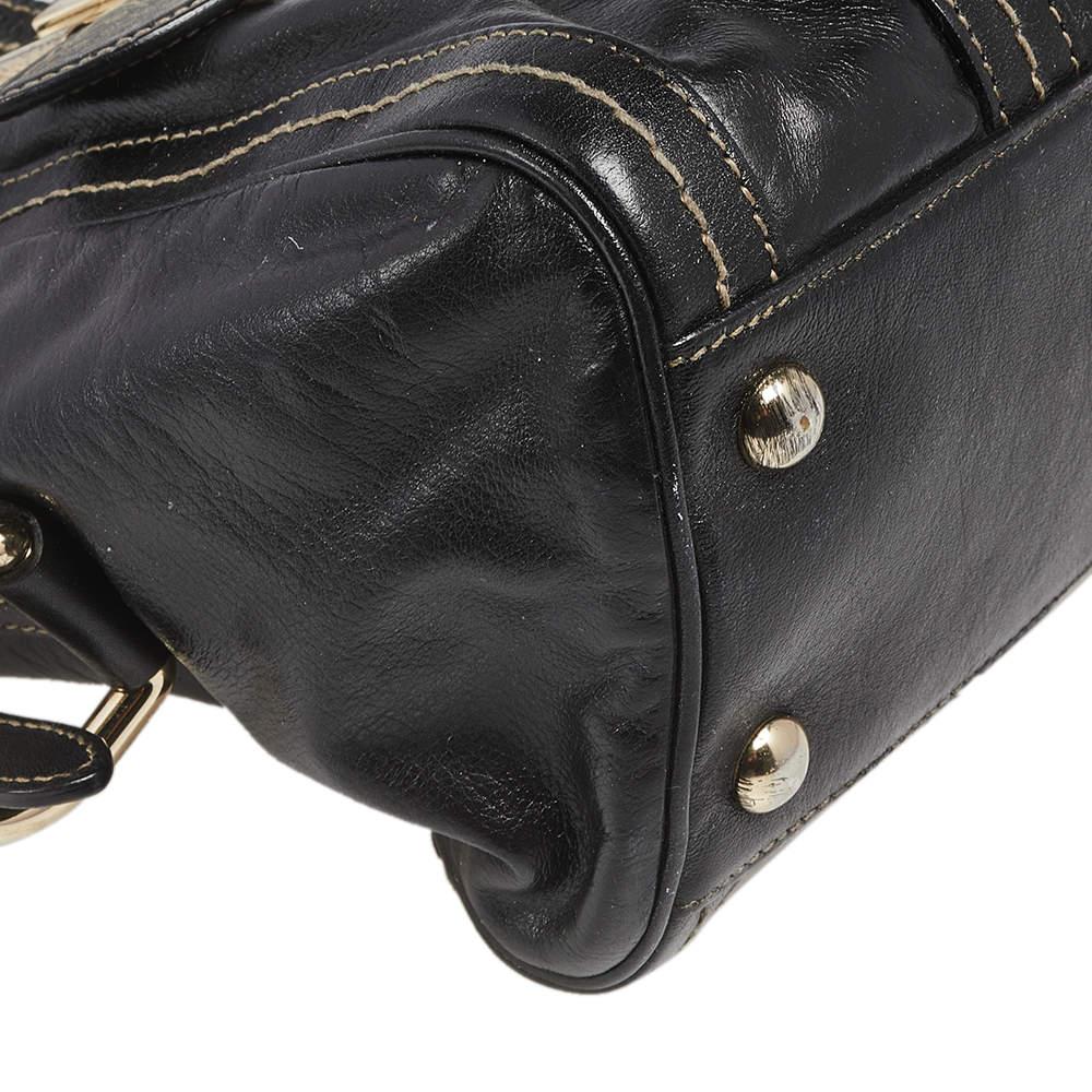 Gucci Black Leather Duchessa Boston Bag For Sale 3