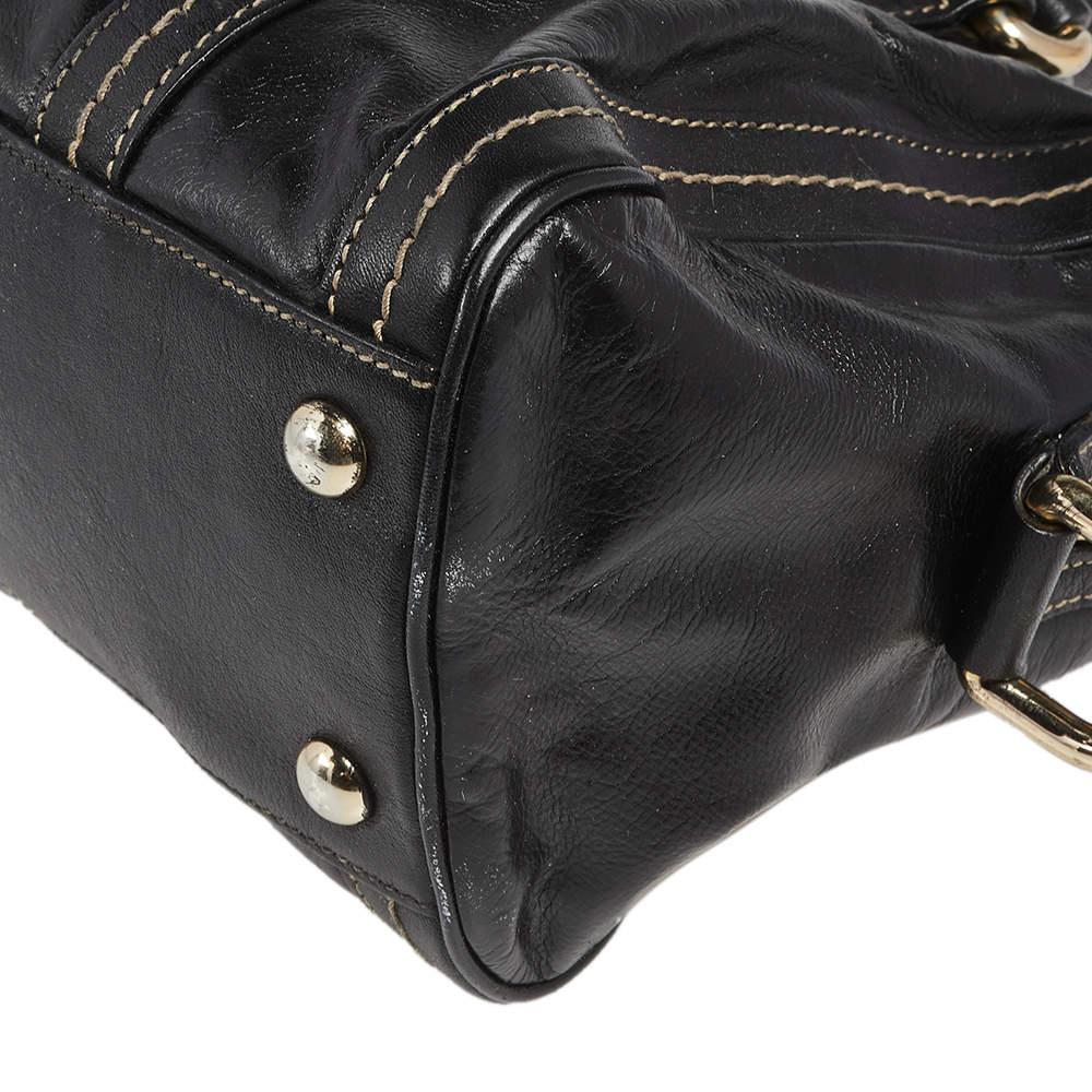 Gucci Black Leather Duchessa Boston Bag For Sale 4