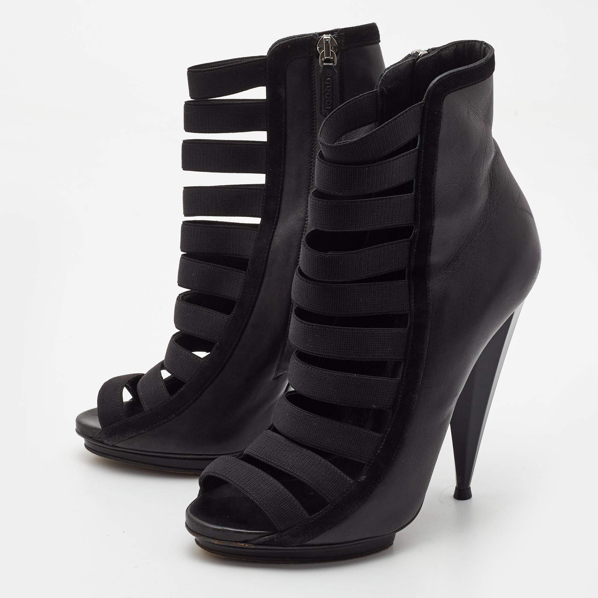 Exhibit an elegant style with this pair of booties. These branded shoes for women are crafted from quality materials. They are set on durable soles and sleek heels.