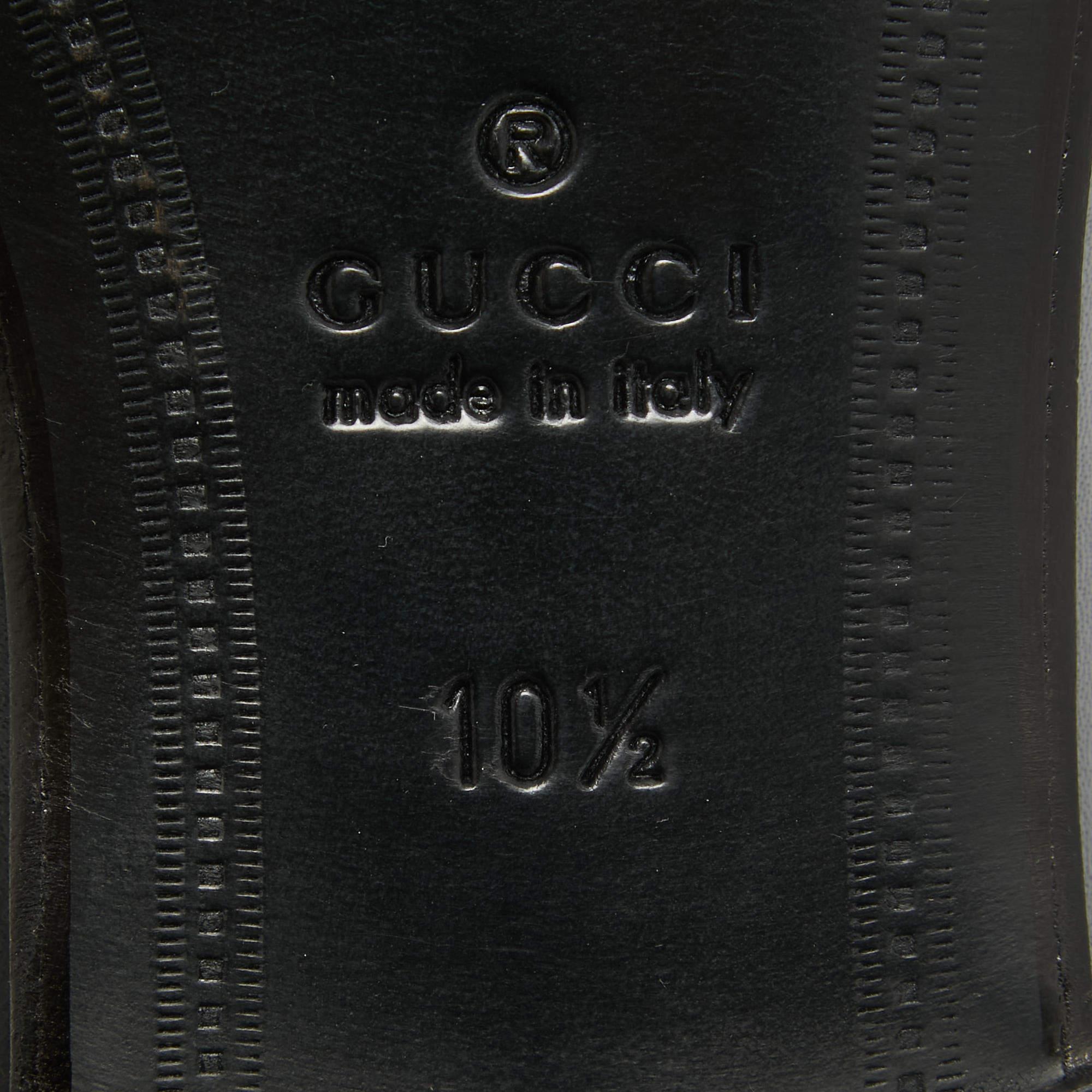 Gucci Mocassins en cuir noir brodé Kingsnake Brixton Horsebit Taille 44.5 4