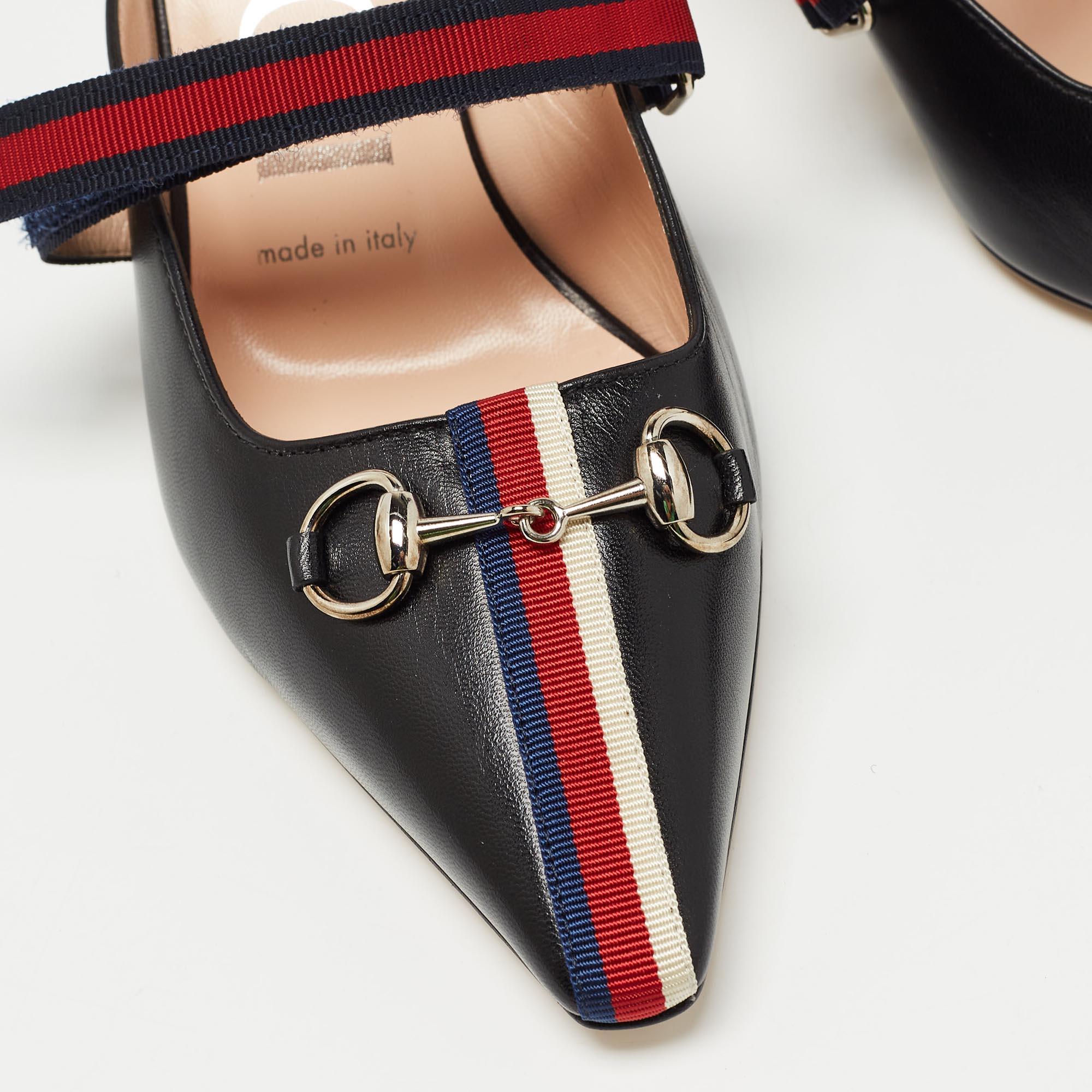 Gucci Black Leather Emma Mules Size 36.5 3