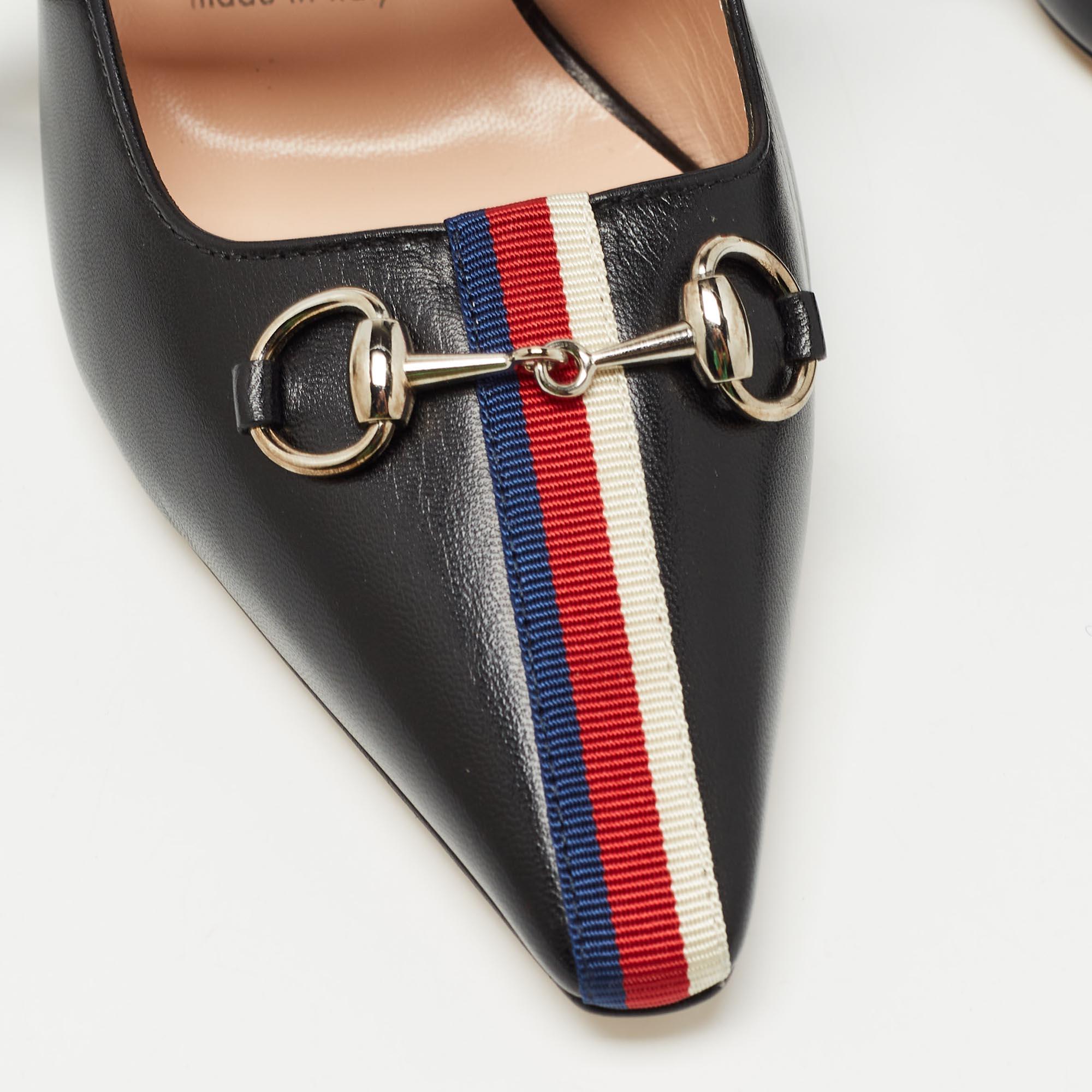 Gucci Black Leather Emma Mules Size 36.5 4