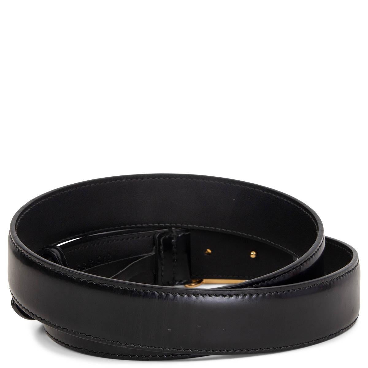 100% authentic Gucci enamel logo belt in black leather (100%). Has been worn and is in excellent condition.

Measurements
Tag Size	90
Size	90cm (35.1in)
Width	3cm (1.2in)
Fits	86cm (33.5in) to 95cm (37.1in)
Length	106cm (41.3in)
Buckle Size