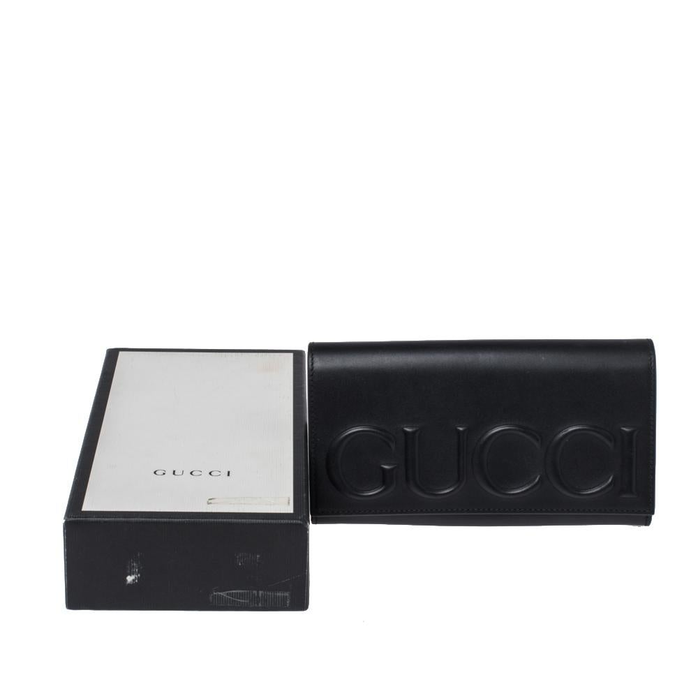Gucci Black Leather Flap Continental Wallet 8