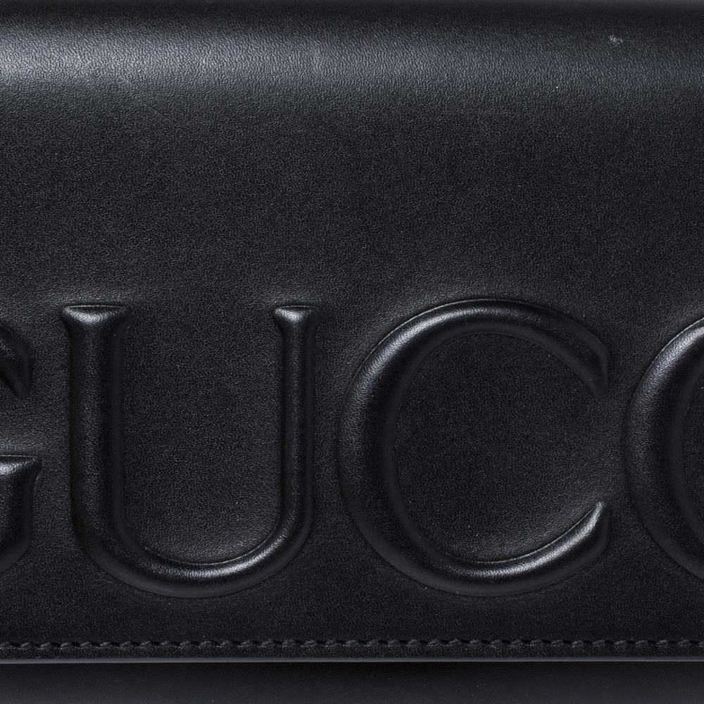 Gucci Black Leather Flap Continental Wallet 1