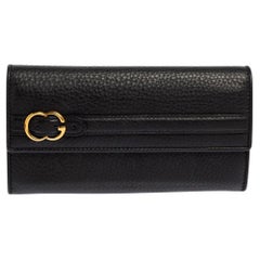 Gucci Black Leather Flap Wallet