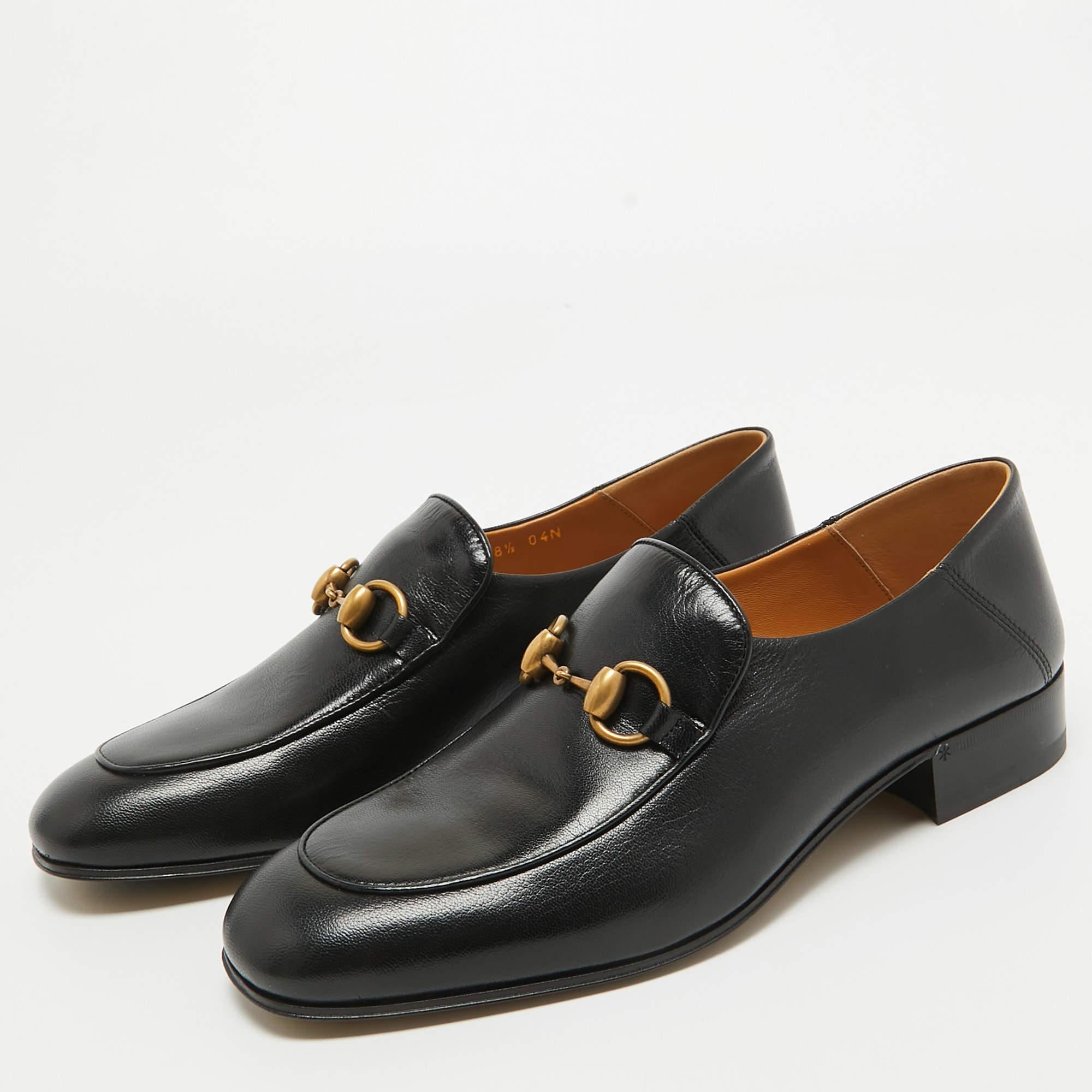 Gucci Black Leather Foldable Horsebit Loafers Size 38.5 5