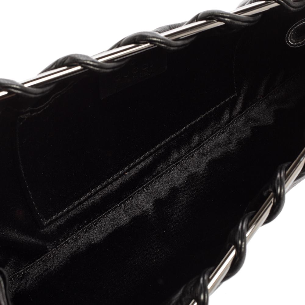 Gucci Black Leather Frame Clutch 3