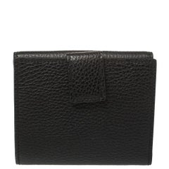 Gucci Black Leather French Flap Wallet