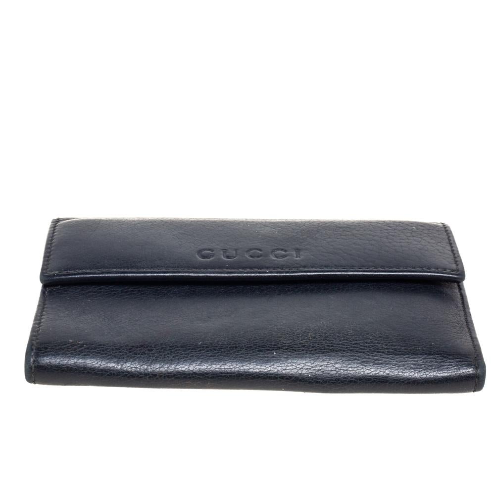 Women's Gucci Black Leather French Trifold Wallet