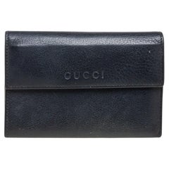 Gucci Black Leather French Trifold Wallet