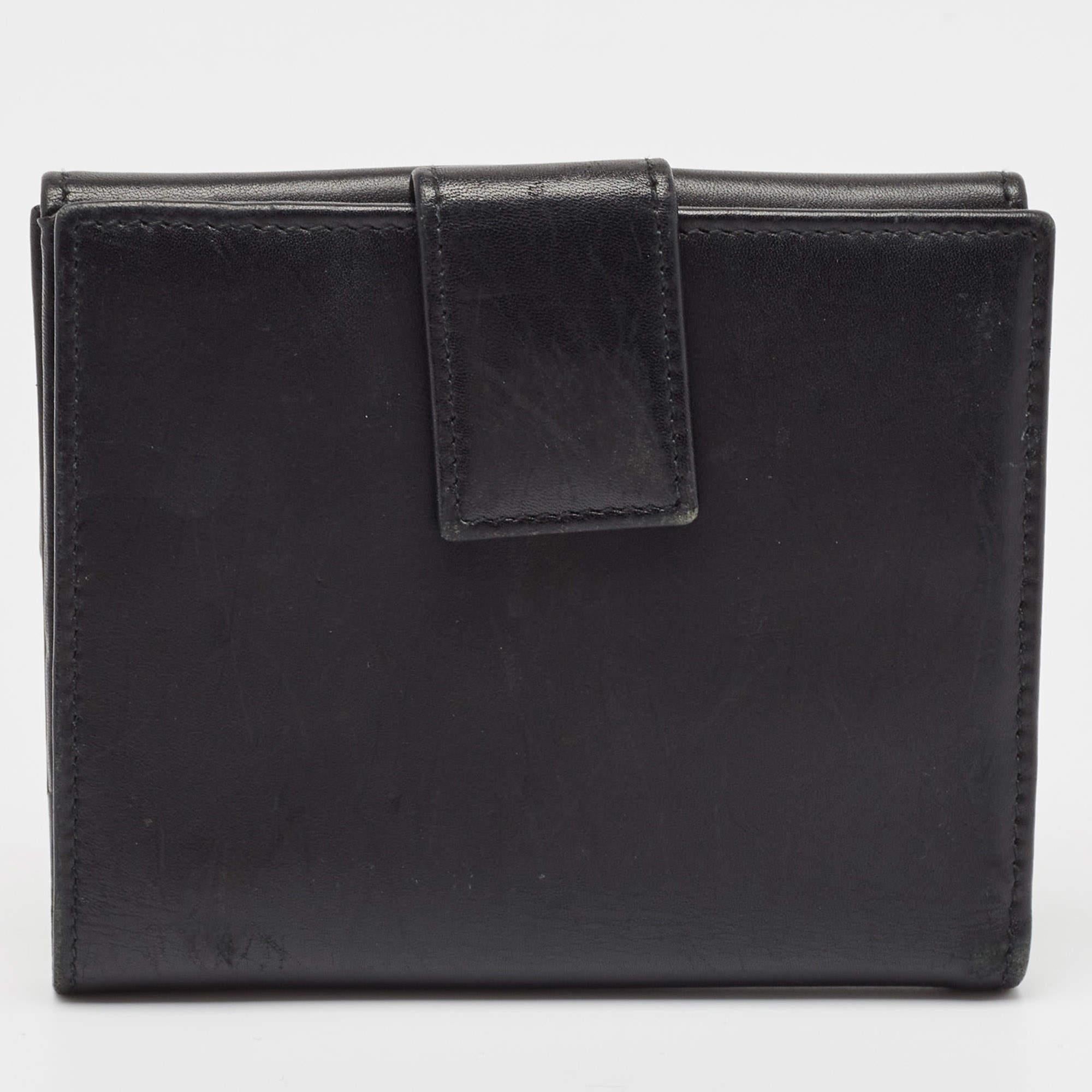 Gucci Black Leather French Wallet For Sale 1