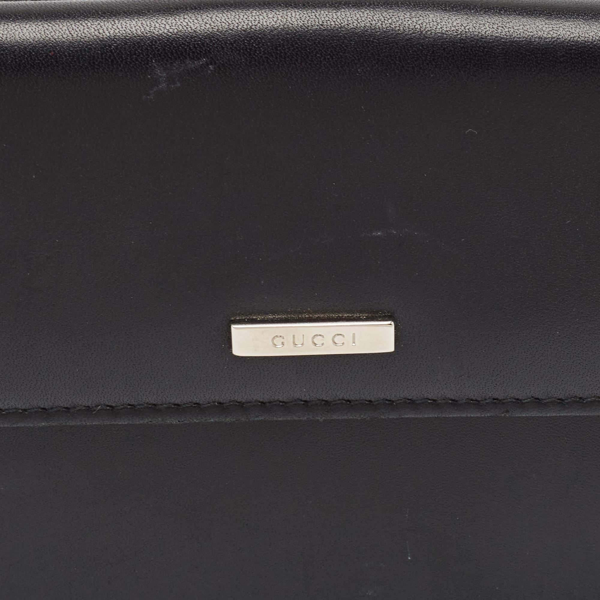 Gucci Black Leather French Wallet For Sale 2