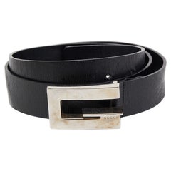 Gucci Cinturón Hebilla G Cuero Negro 90CM