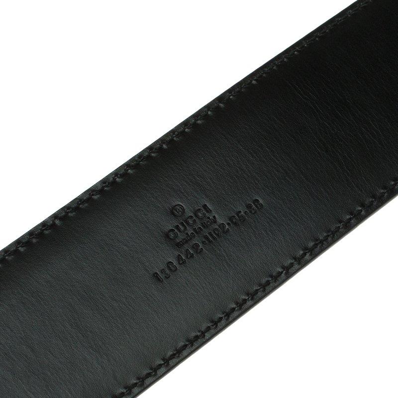 Gucci Black Leather G Buckle Belt 95 CM 1