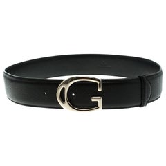 Gucci Black Leather G Buckle Belt 95 CM
