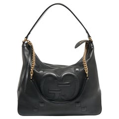 Gucci Black Leather GG Apollo Shoulder Bag