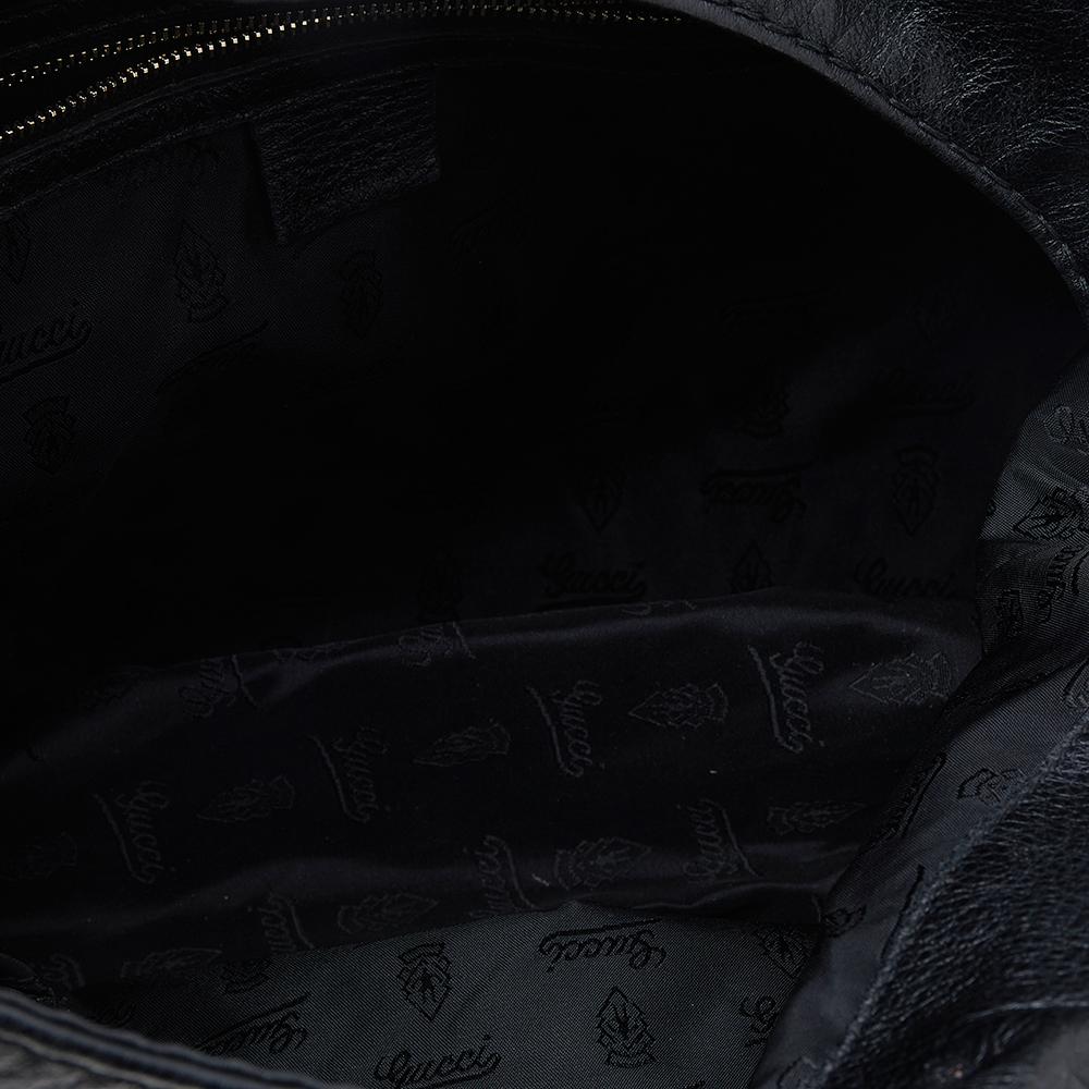 Gucci Black Leather GG Guccissima Shoulder Bag 1