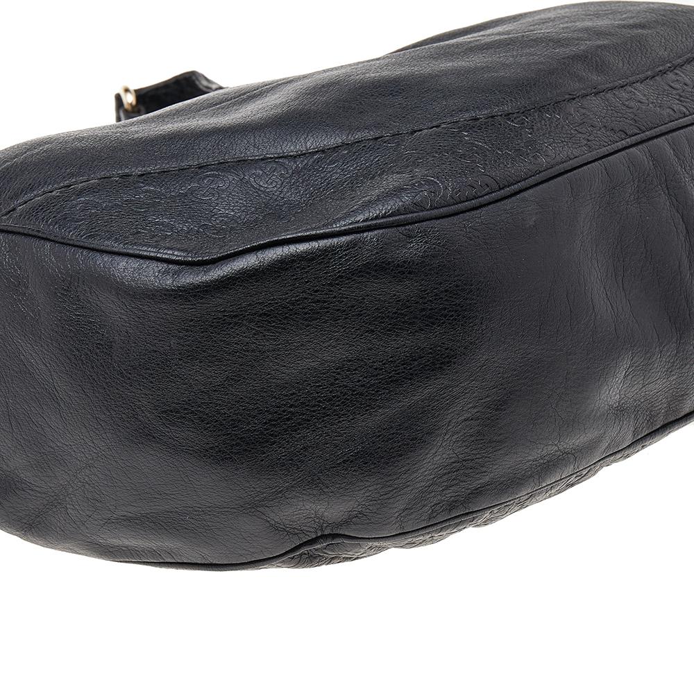 Gucci Black Leather GG Guccissima Shoulder Bag 4