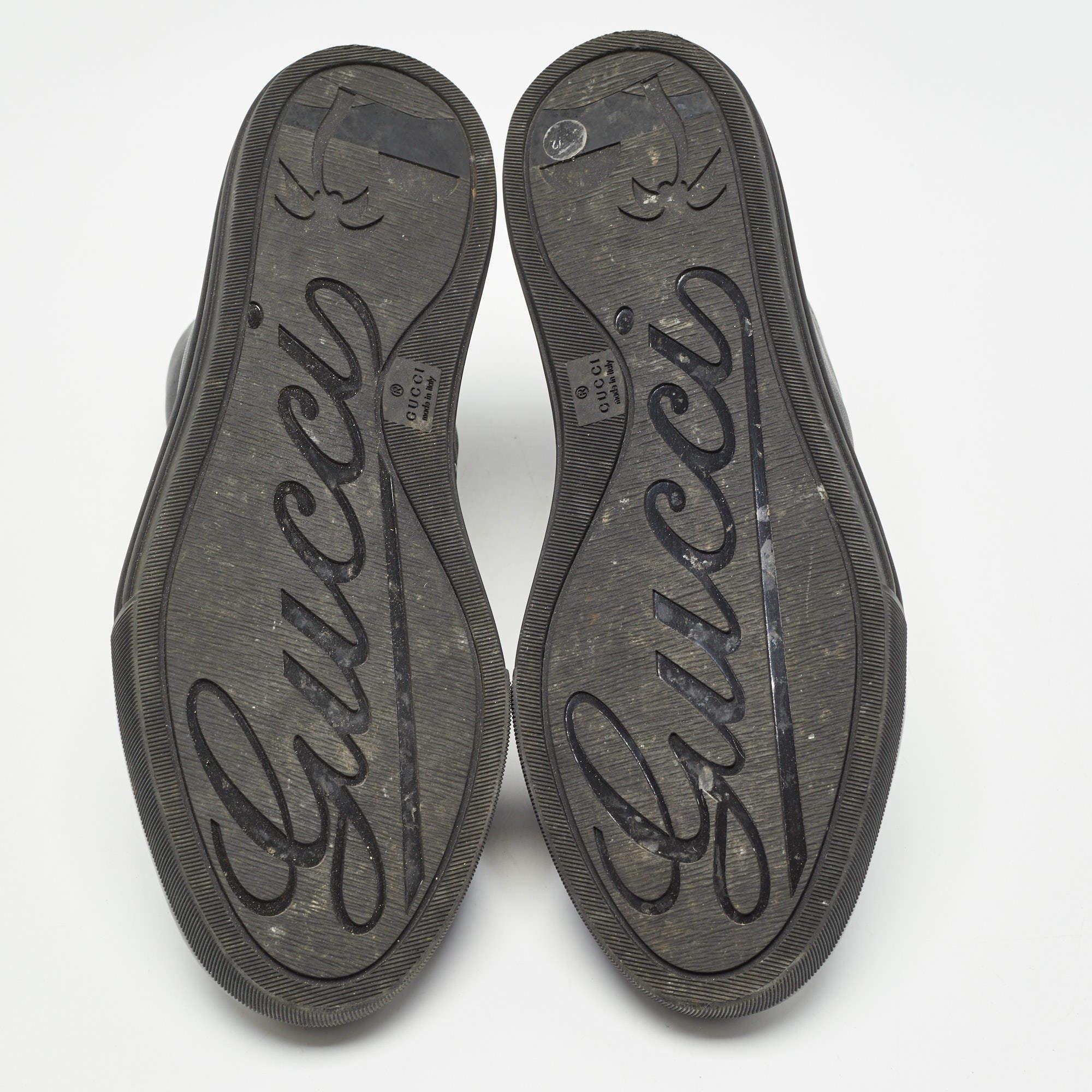 Gucci - Baskets montantes GG en cuir noir - Taille 36,5 en vente 1