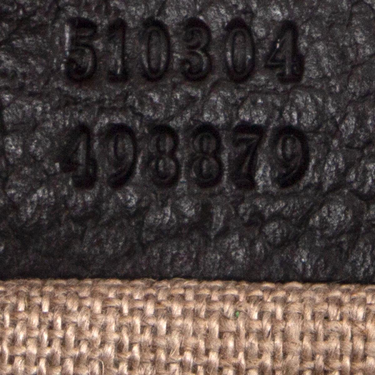 Black GUCCI black leather GG INTERLOCKING Shoulder Bag