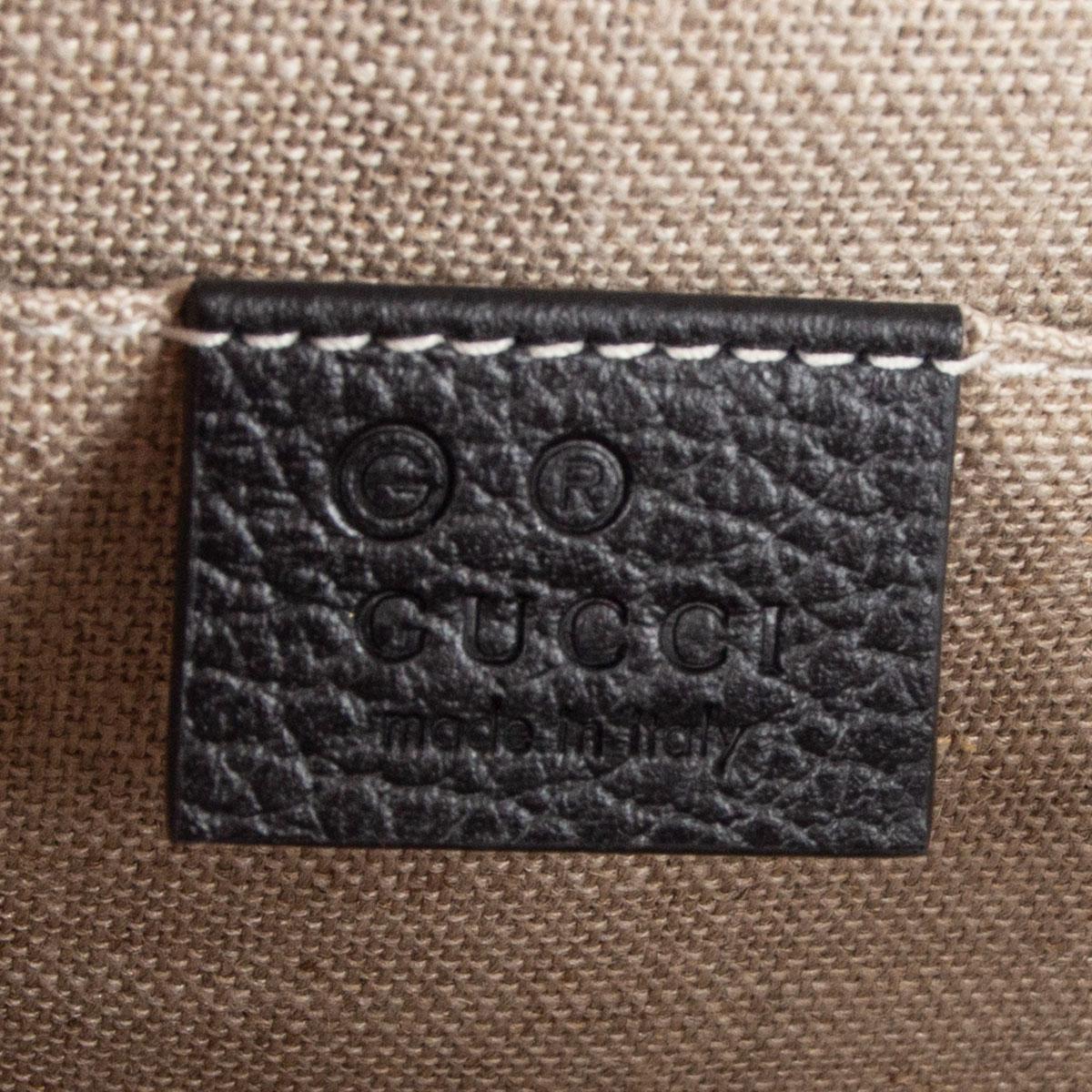 GUCCI black leather GG INTERLOCKING Shoulder Bag In Excellent Condition In Zürich, CH