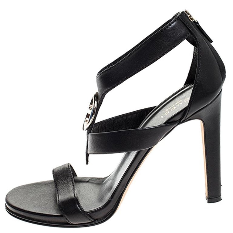 gg sandals black