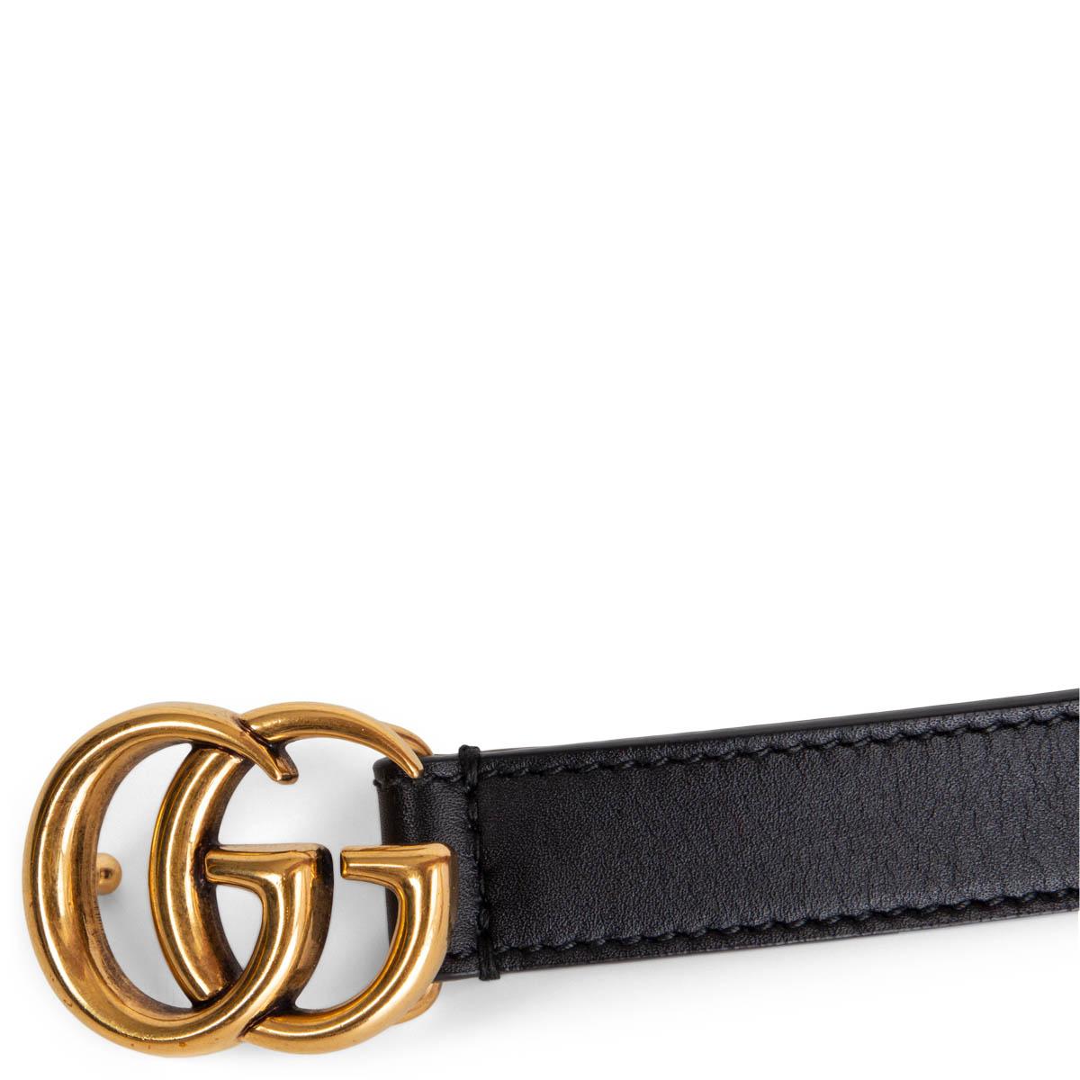 GUCCI black leather GG MARMONT Belt 70 In Excellent Condition In Zürich, CH
