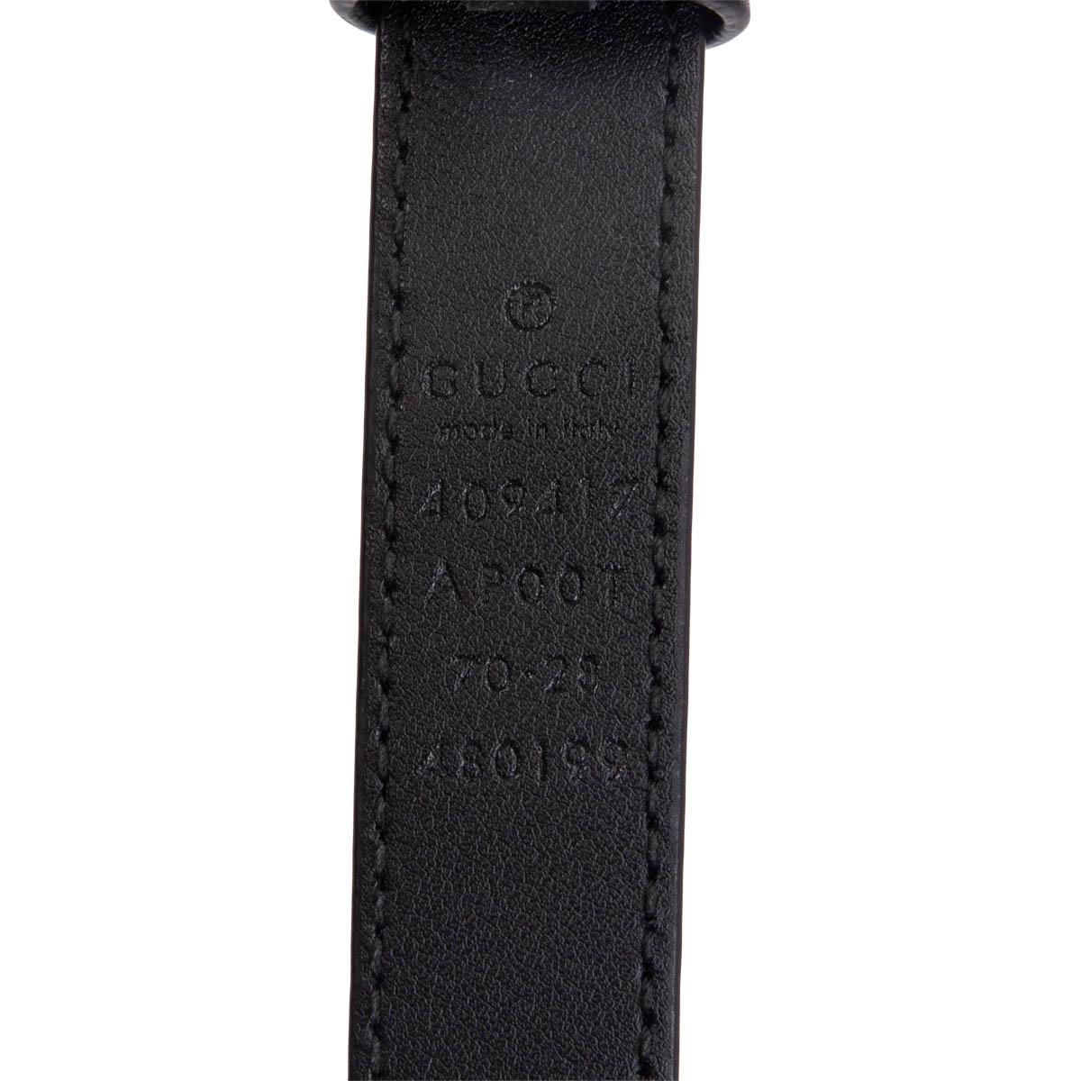 Women's GUCCI black leather GG MARMONT Belt 70