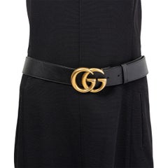 GUCCI black leather GG MARMONT Belt 75