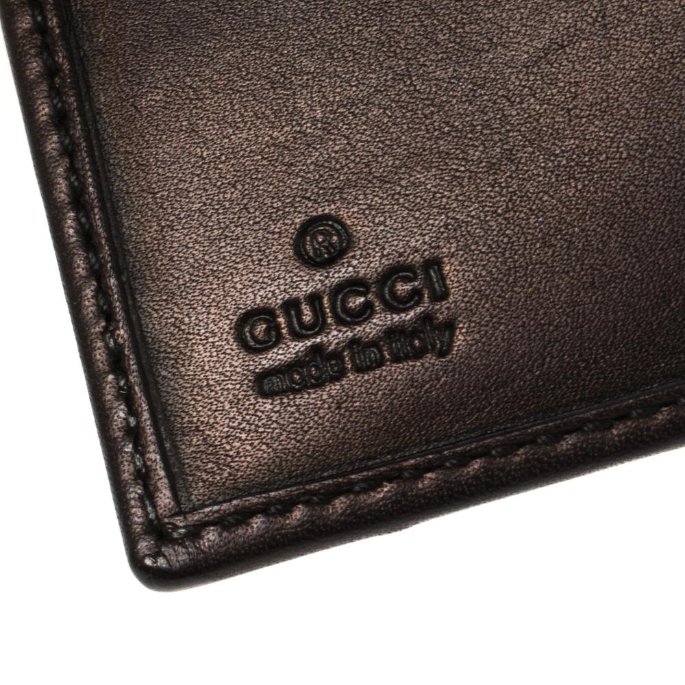 Gucci Black Leather GG Marmont Bifold Wallet 2