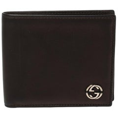 Gucci Black Leather GG Marmont Bifold Wallet