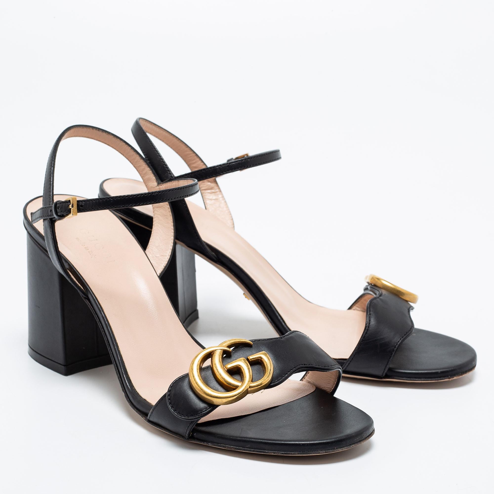 gucci marmont block heel sandal