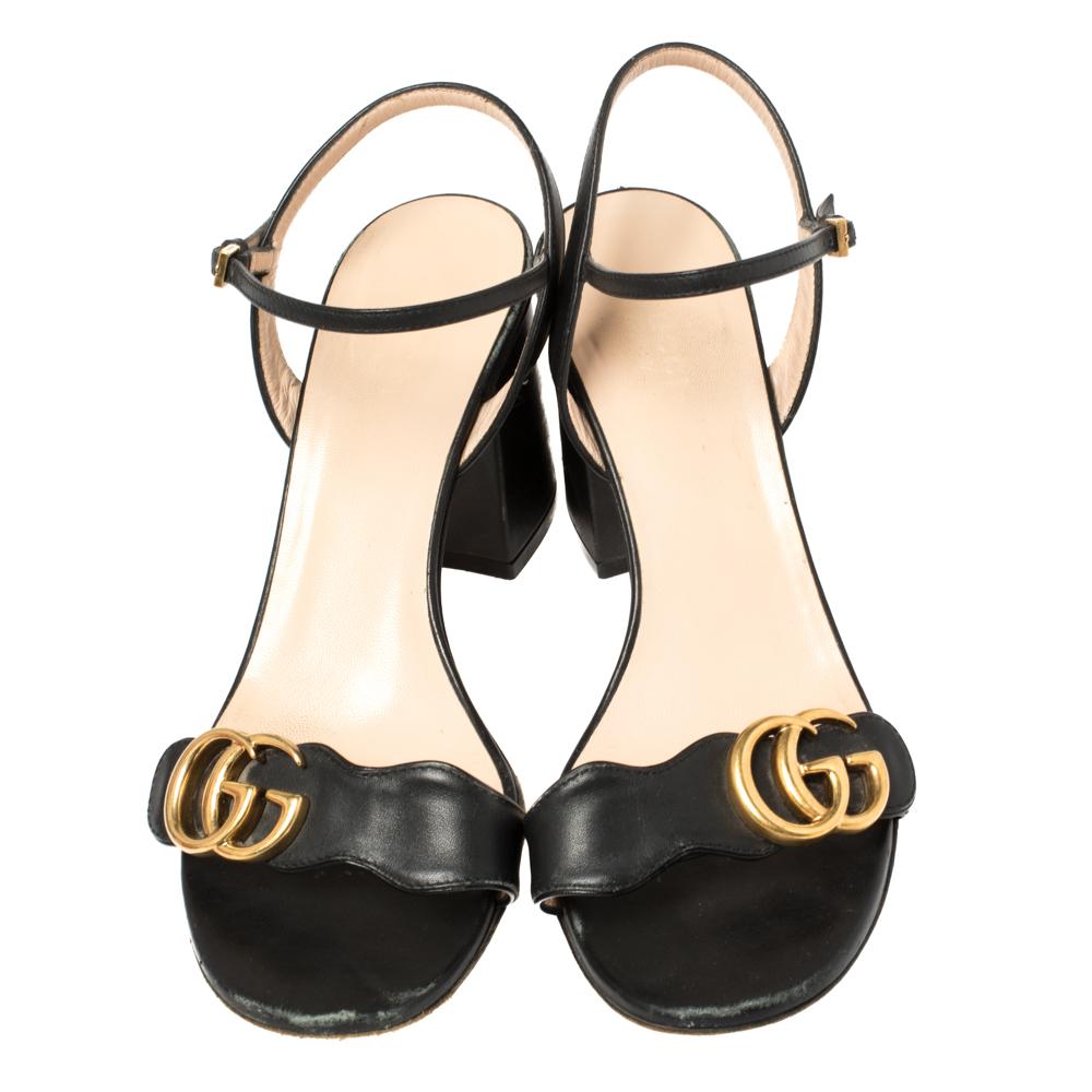 gucci marmont gg ankle-strap sandals