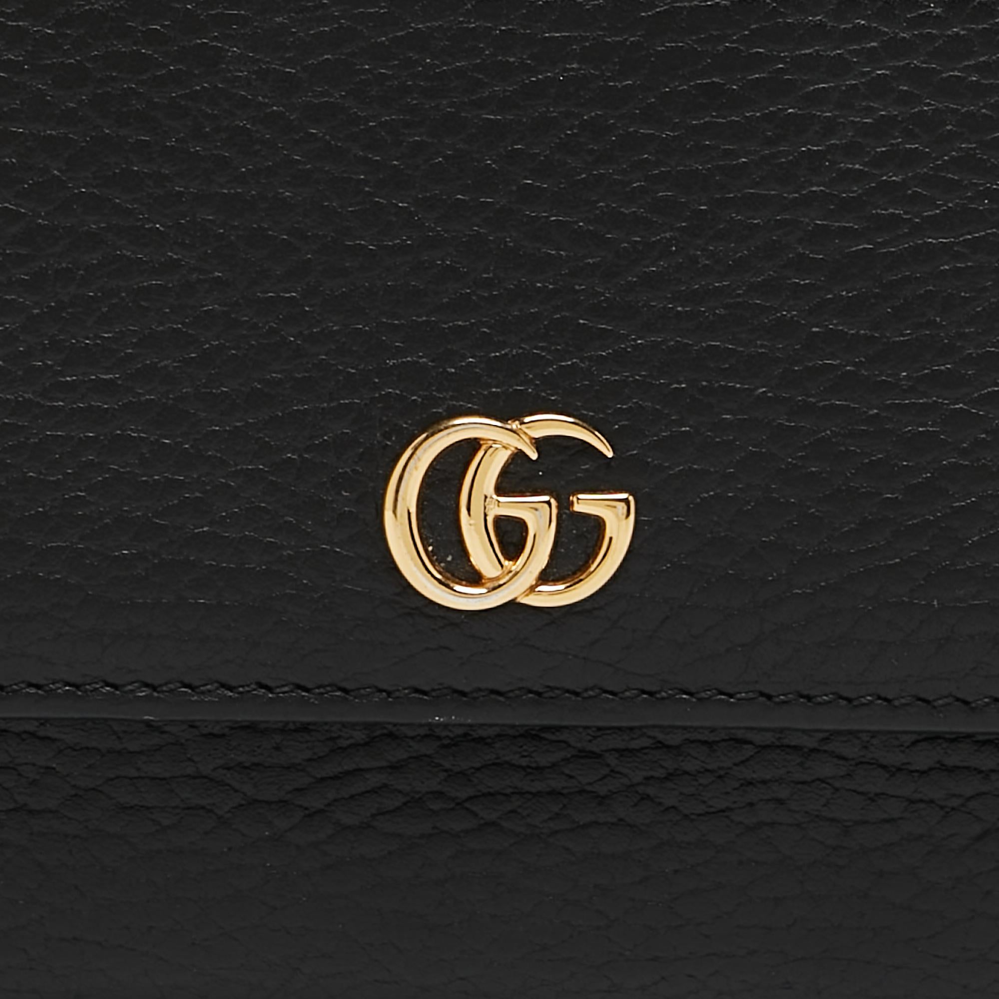 Gucci Black Leather GG Marmont Continental Wallet 4