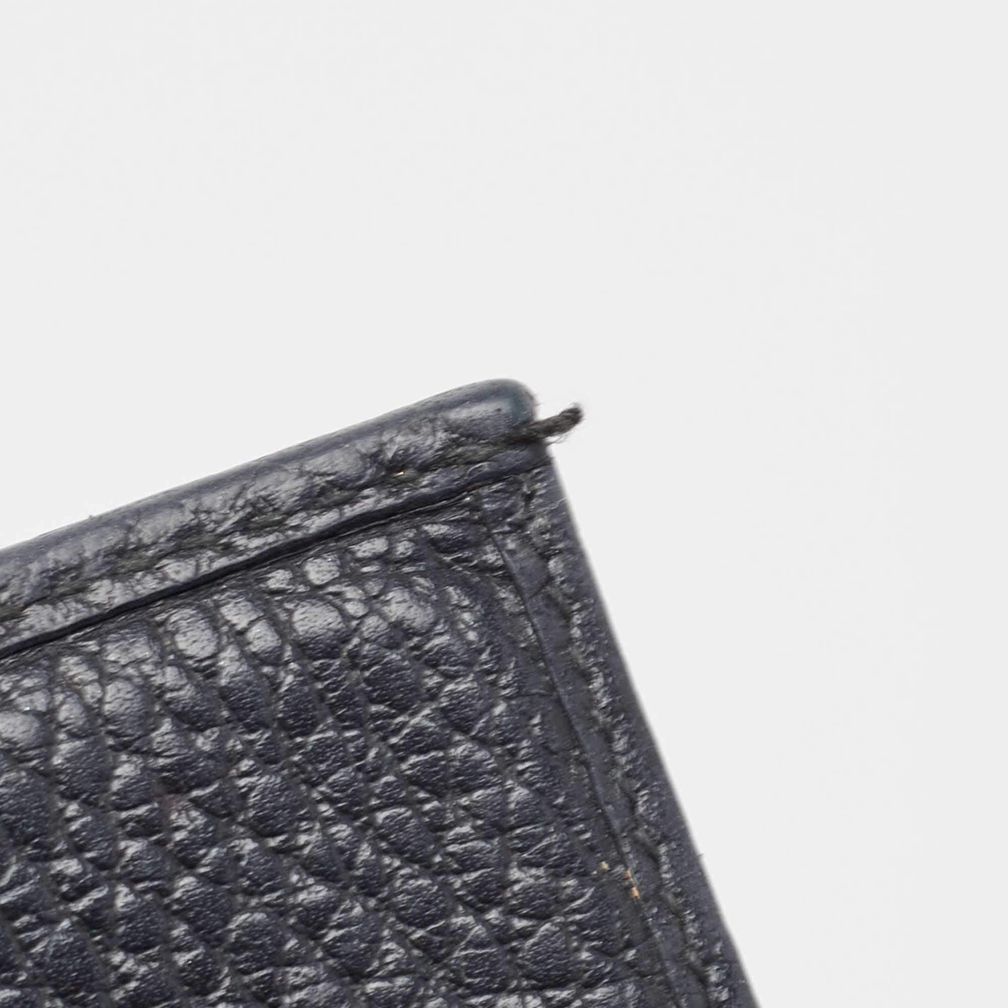 Gucci Black Leather GG Marmont Flap Card Case 1