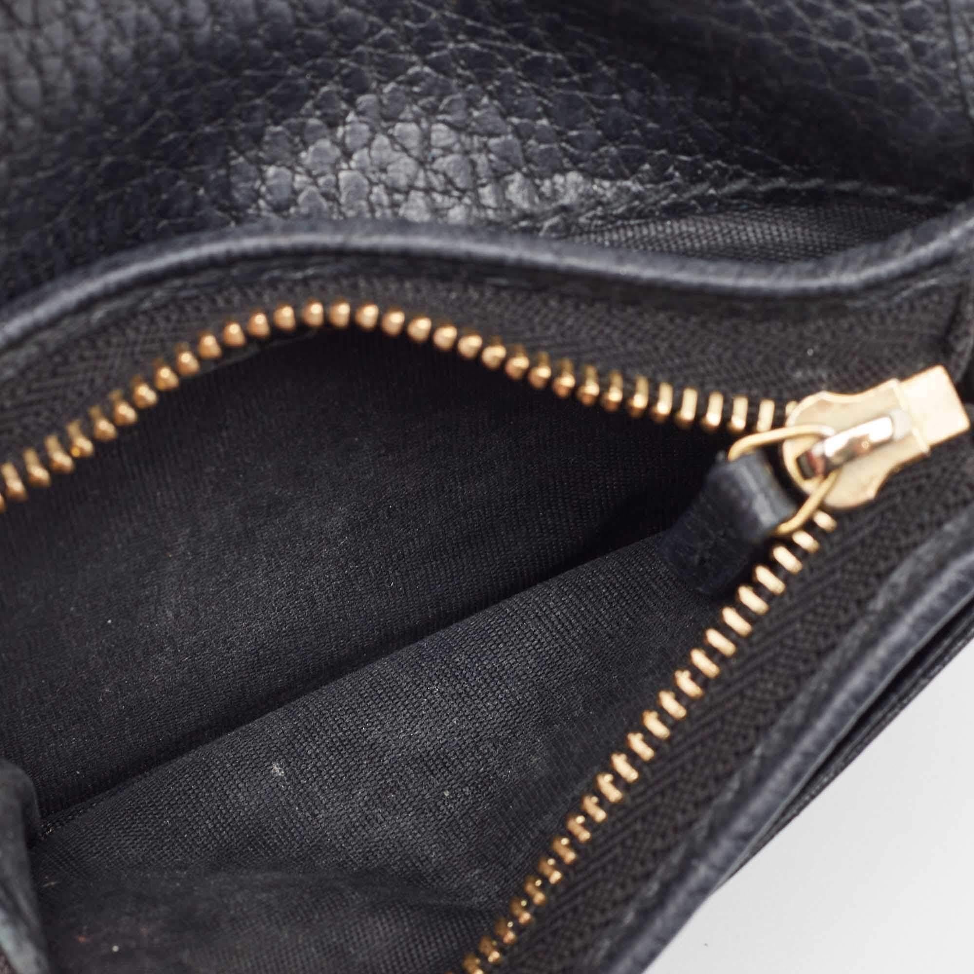 Gucci Black Leather GG Marmont Flap Card Case 5
