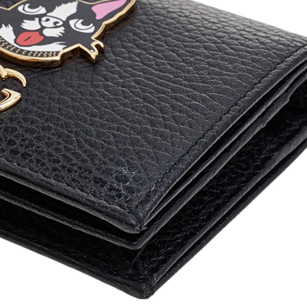 Gucci Black Leather GG Marmont Limited Edition Bosco Card Case 3