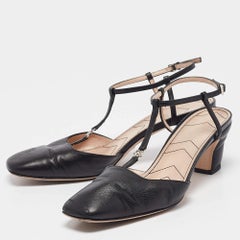 Gucci Black Leather GG Marmont Pumps Size 37.5