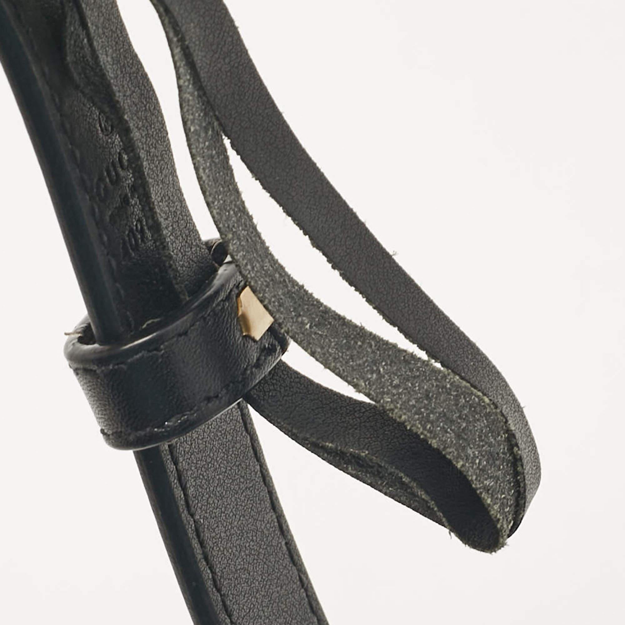 Women's Gucci Black Leather GG Marmont Slim Belt 120 CM