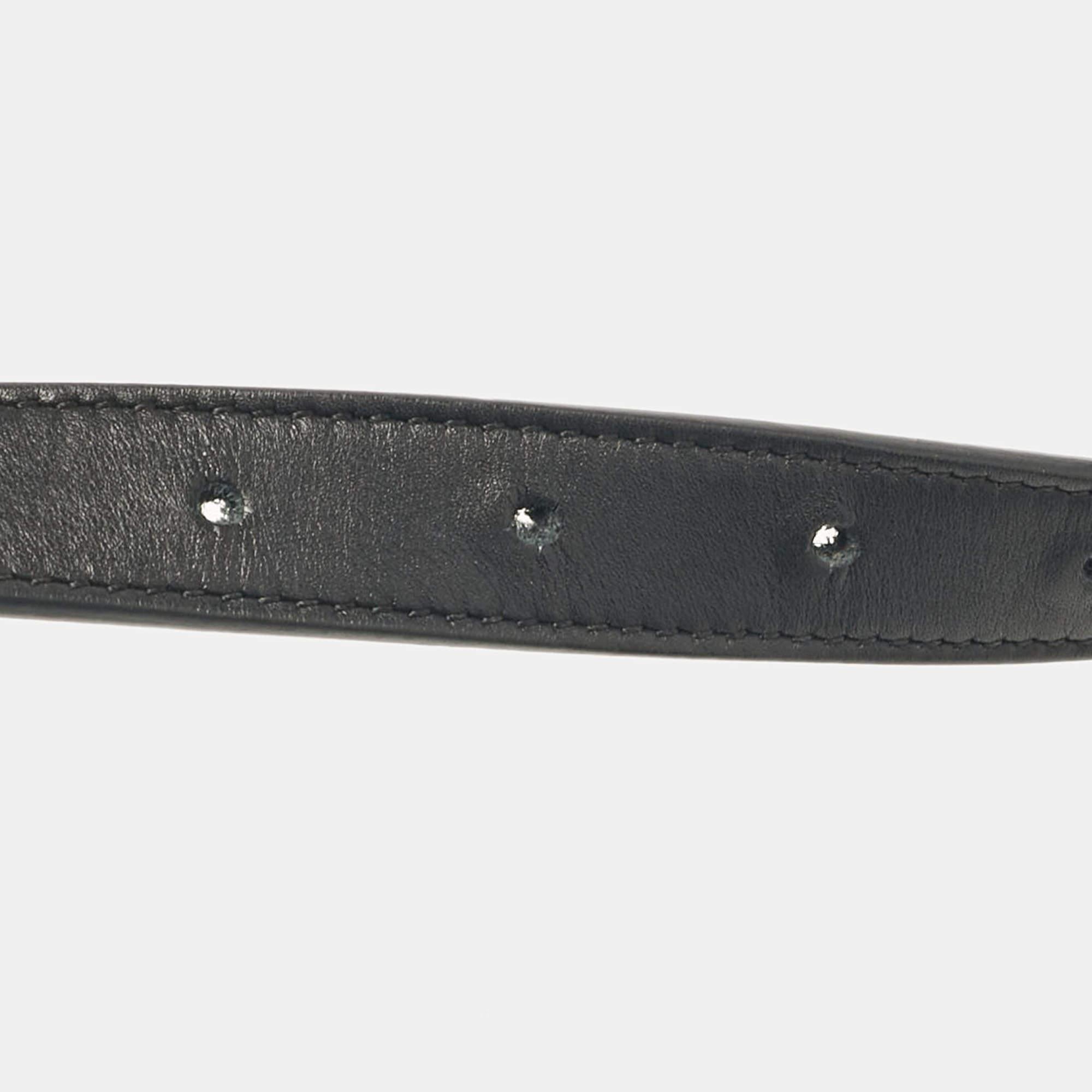 Gucci Black Leather GG Marmont Slim Belt 120 CM 1
