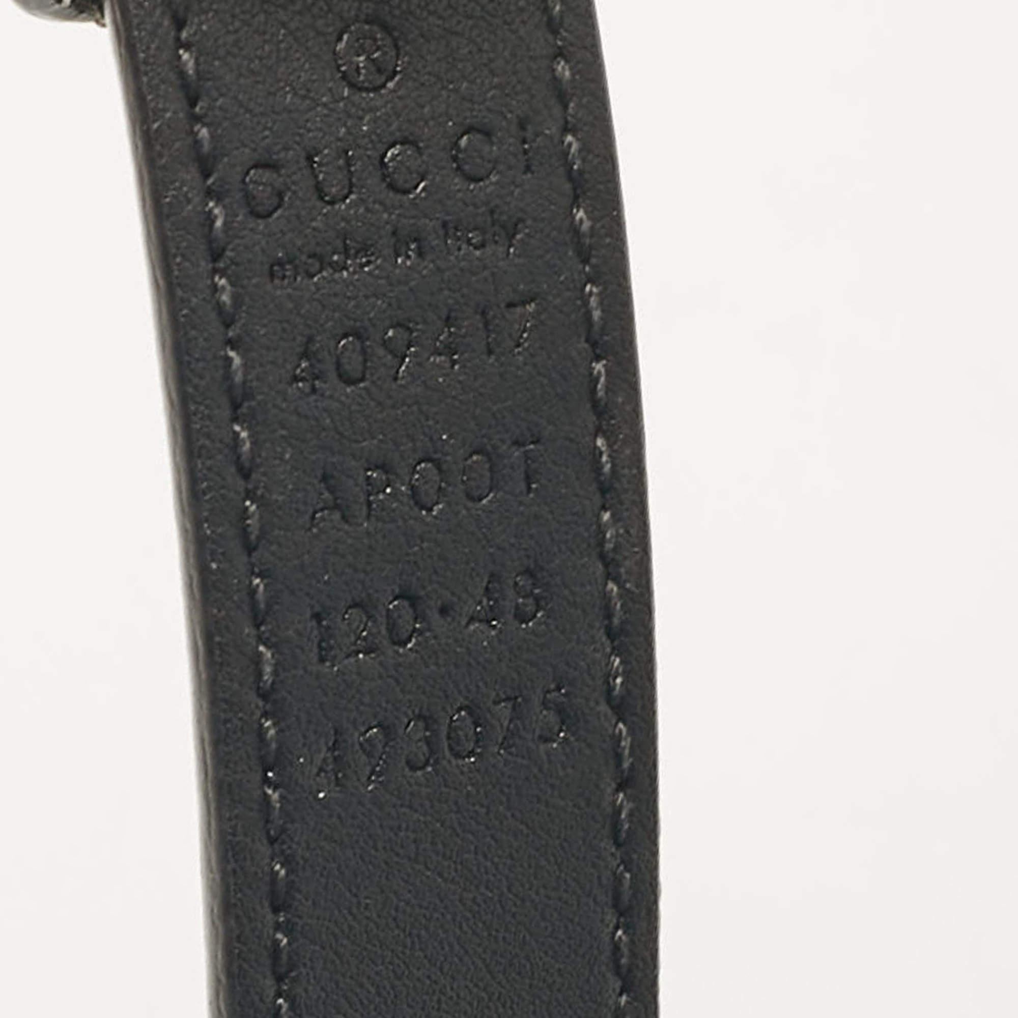 Gucci Black Leather GG Marmont Slim Belt 120 CM 2