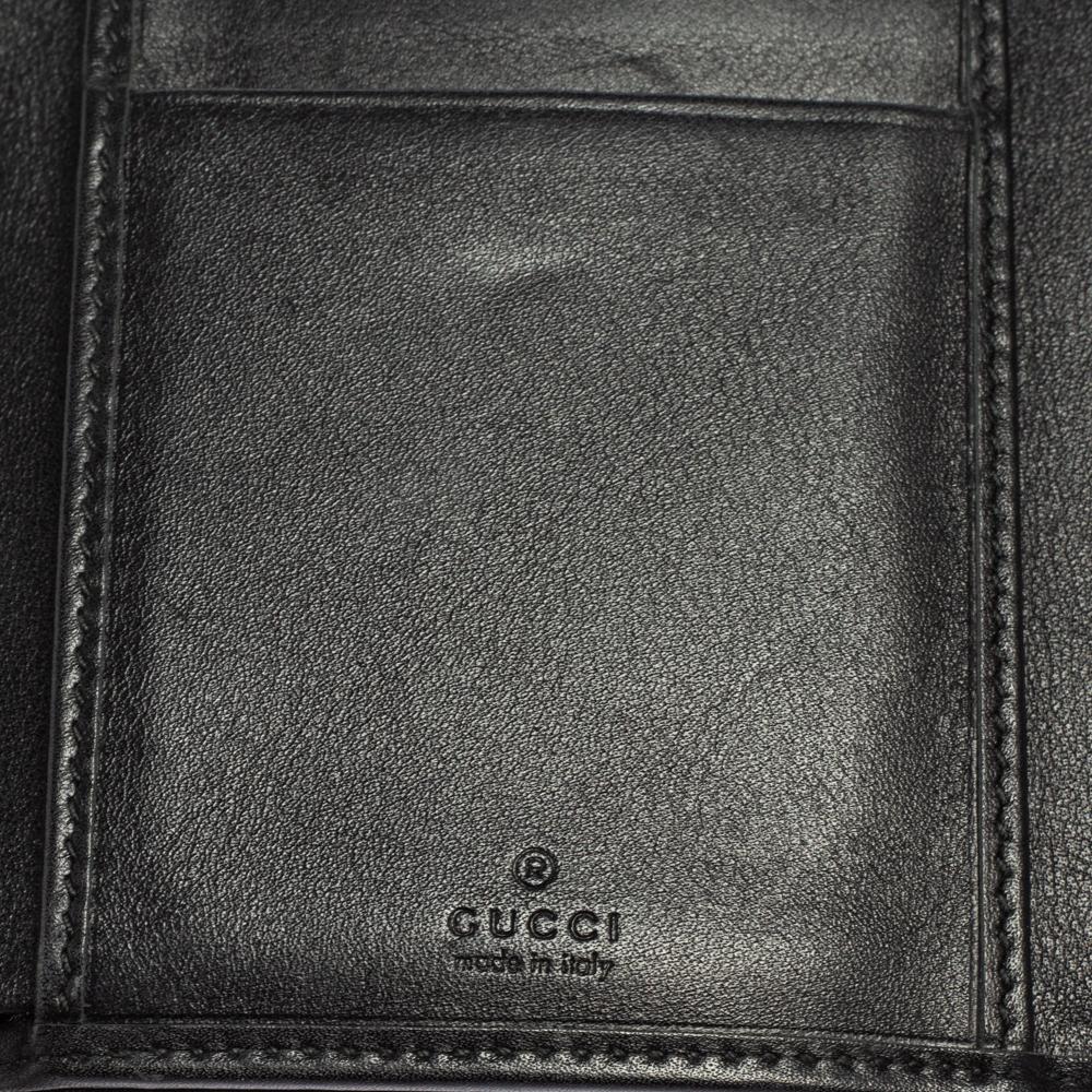Gucci Black Leather GG Marmont Trifold Wallet 3