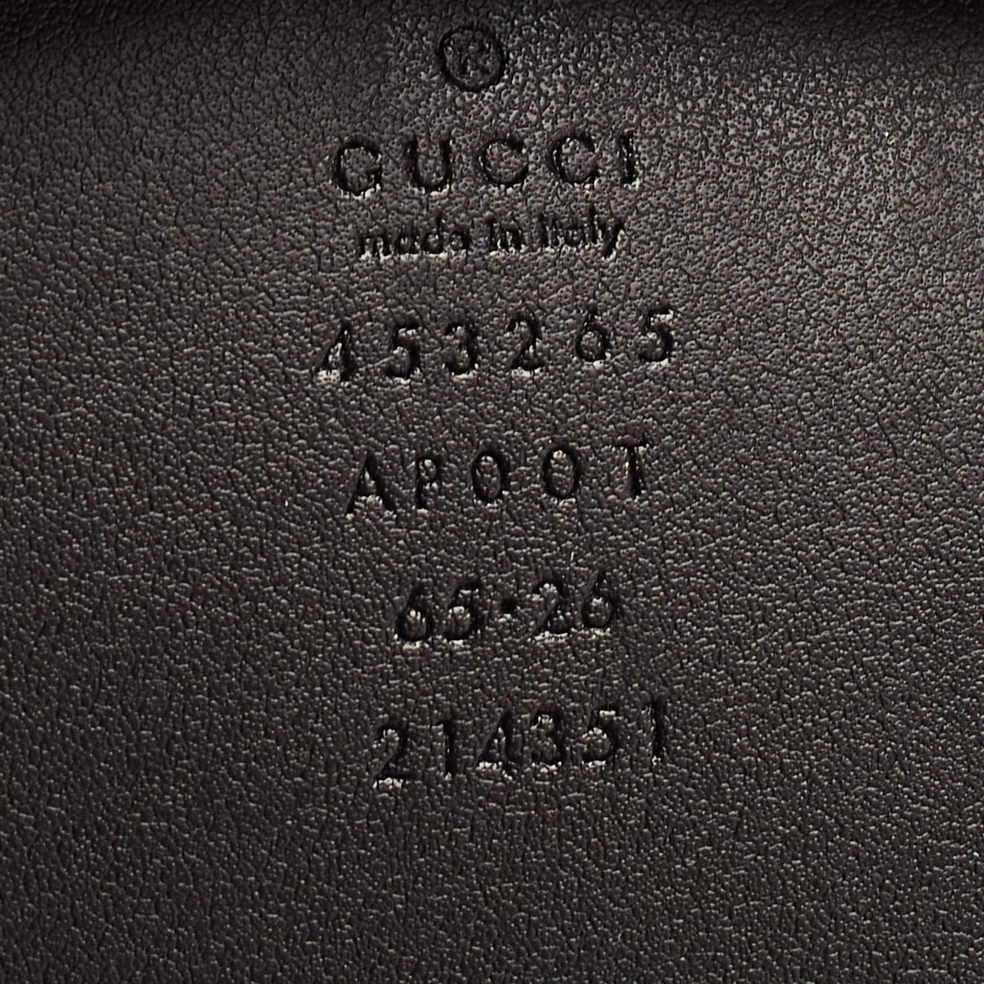 Gucci Black Leather GG Marmont Waist Belt 65CM 2
