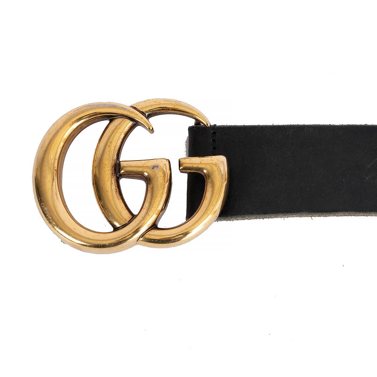 GUCCI black leather GG MARMONT Waist Belt 75 1